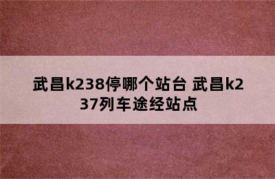 武昌k238停哪个站台 武昌k237列车途经站点